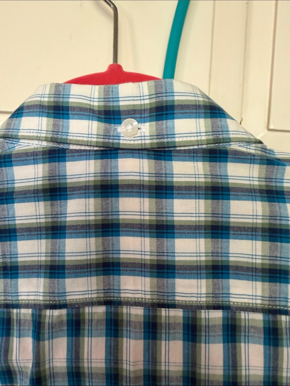 Ben Sherman Blue and White Plaid Short-Sleeve Button-Down Shirt - Picture 9 of 11